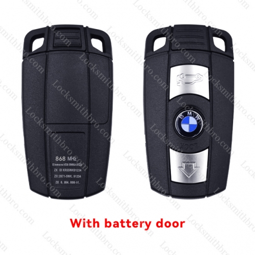 LockSmithbro BMW 5 Series 3 Button Remote Key Blank Shell With Blade And Words On The Back(868Mhz Words On Back)