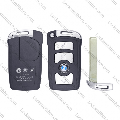 BMW 7 Series E65 E66 E67 E68 745i 745Li 750i 750Li 760i 7 Remote Key With Small Key 4 Button Fob Case Car Key Shell with battery base