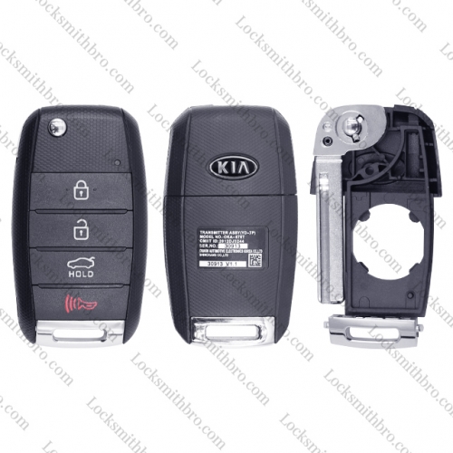 LockSmithbro 4 Button Rihgt Blade Kia Flip Remote Key Shell Case With Logo