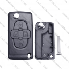 0523 For TCitroen 307(VA2) Blade 4 Buttons With Light Button Remote Key Shell Without Battery Holder