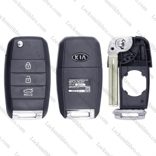 LockSmithbro 3 Button Kia Flip Remote Key Shell Case With Logo