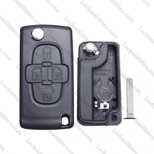 0536 For TCitroen 307(VA2) Blade 4 Buttons Light Button Remote Key Shell With Battery Holder