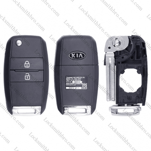 LockSmithbro 2 Button Kia Flip Remote Key Shell Case With Logo
