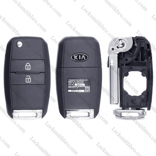 LockSmithbro 2 Button Rihgt Blade Kia Flip Remote Key Shell Case With Logo