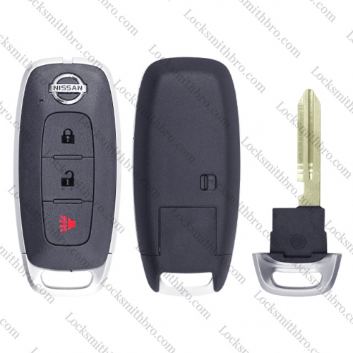 LockSmithbro 2+1 Button With Blade T-Nissan With Logo for KR5TXPZ1 (Shell Only)