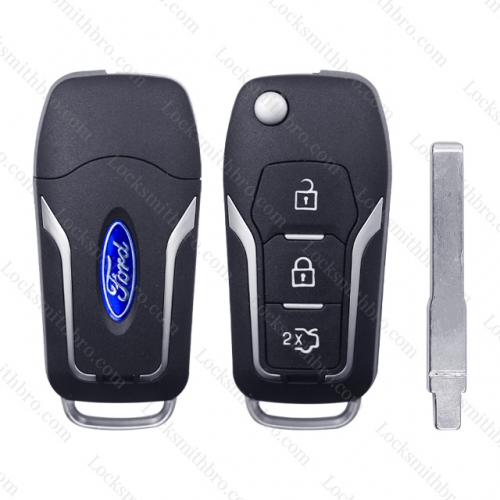 Modified 3 Button Remote Folding Car Key Shell For Ford