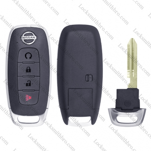 LockSmithbro 3+1 Button With Blade T-Nissan With Logo for KR5TXPZ1 (Shell Only)