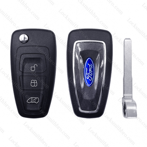 LockSmithbro 3 Button Ford Focus Flip Remote Key Shell Case