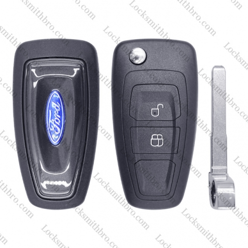 LockSmithbro 2 Button Ford Focus Flip Remote Key Shell Case