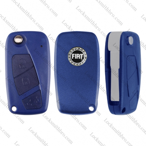LockSmithbro 3 Button With Logo Bettary On The Side Fiat Flip Remote Key Shell Case