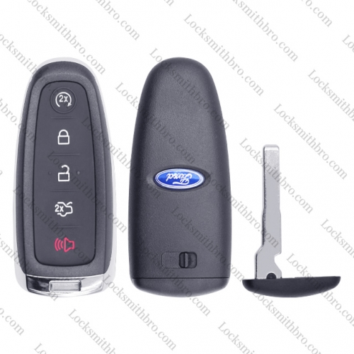 4+1 button Ford smart key shell with Logo  HU101 blade