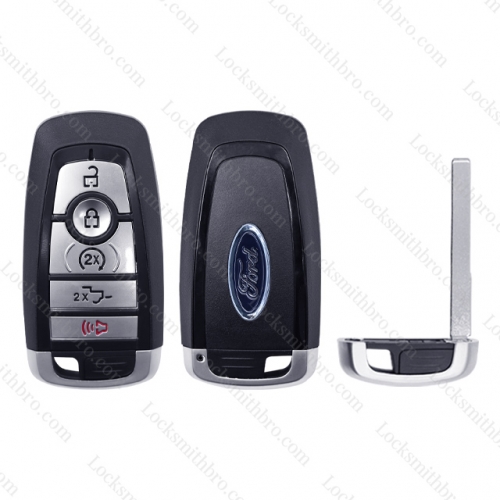 Ford 4+1 button smart key card shell with blade