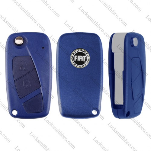 LockSmithbro 2 Button With Logo Bettary On The Side Fiat Flip Remote Key Shell Case
