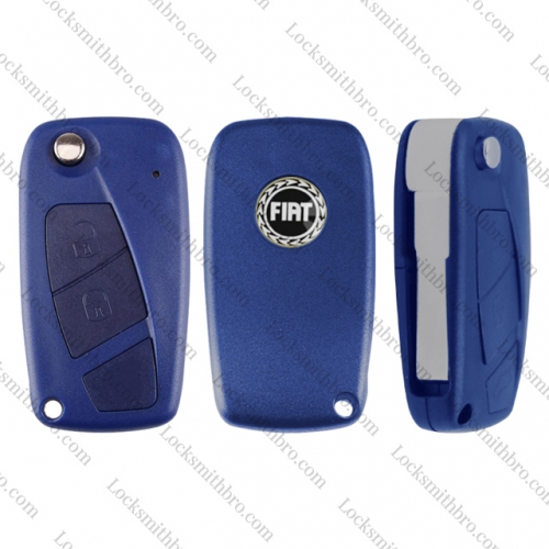 LockSmithbro 2 Button With Logo Bettary On The Back Fiat Flip Remote Key Shell Case