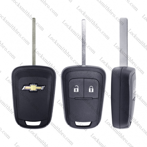 LockSmithbro 2 Button Chevroet Key Blank Shell With Logo