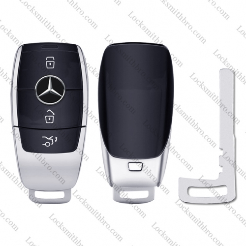 Benz 3 button New smart key shell with Logo(black)