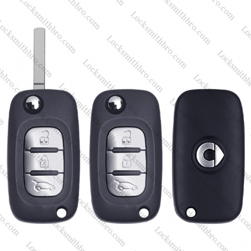 Benz 3 button New smart key shell with Logo for Benz smart