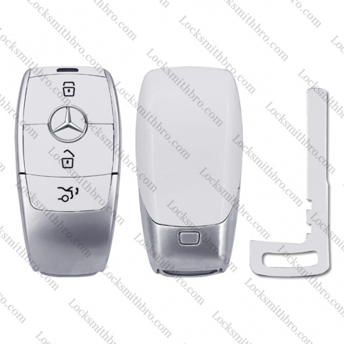 Benz 3 button New smart key shell with Logo(White)