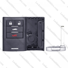 LockSmithbro TCadillac 4 button smart key card shell with blade and battery clamp