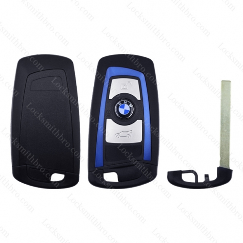 BMW 3 Button F Series blue Key Shell With Blade