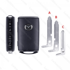 Locksmithbro 4 Buttons Replacement Key Shell FOB for Mazda WAZSKE13D03 (Shell Only)