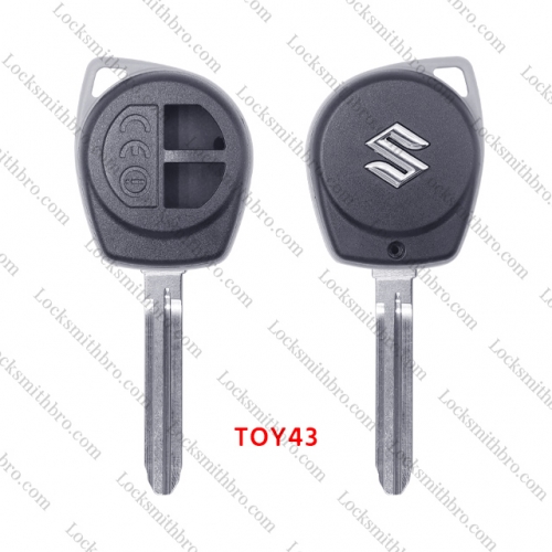 LockSmithbro  2 Button TOY43 Blade with Logo for Suzuk Key shell  with CEO Words