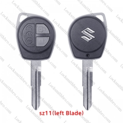 LockSmithbro With Button Part SZ11R(Lfte Blade) blade with Logo 2 Button Suzuk Remote Key Shell with CEO words