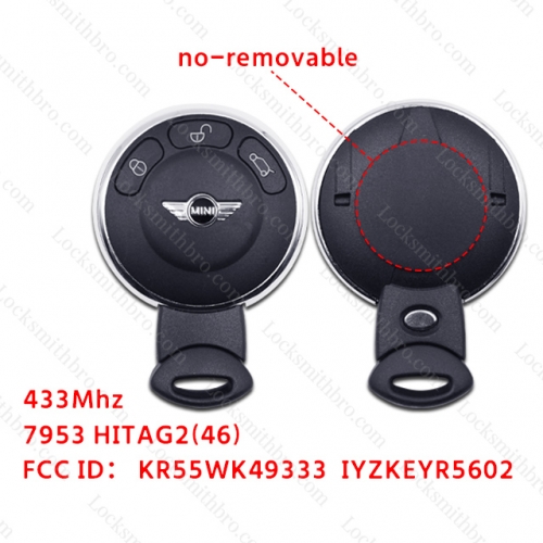 LockSmithbro No logo 433mhz 7953&HITAG2(46)Chip BMW Mini remote control