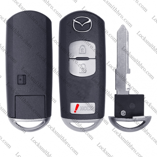 3 Buttons Replacement Key Shell FOB for Mazda WAZSKE13D02 SKE13D01 (Shell Only)