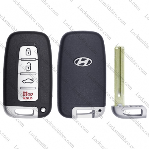 LockSmithbro 4 Button With Blade ForHyundai Smart Key Shell With Logo