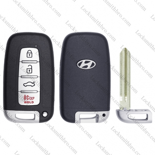 LockSmithbro 4 Button With Blade ForHyundai Smart Key Shell With Logo