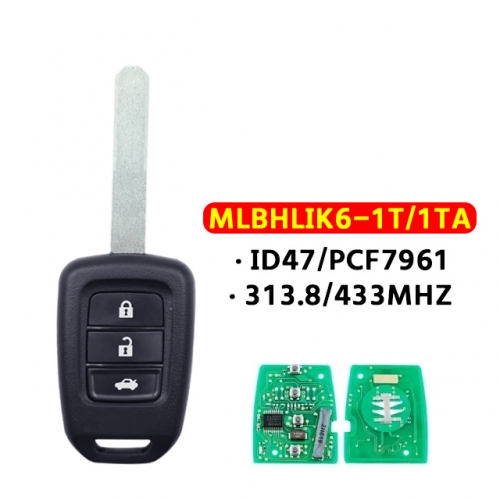 MLBHLIK6-1T Remote Key For Honda CRV HR-V 3Button 313.8/434Mhz