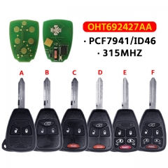 2/3/4/5/6 Buttons Remote Key Fob 315Mhz For Chrysle.r Dodge Jeep OHT692427AA OEM chip 2005-2012 Replacement Keyless Entry