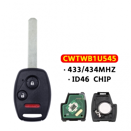 CWTWBIU545 Smart Car Key for Honda Pilot 2005-2008 Car key Car Remote Key Fob 3 Buttons ID46 Chip