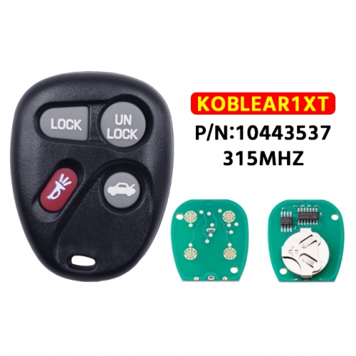 4Buttons Remote key For Chevrolet Corvette Monte Carlo Impala 2001-2005 315Mhz For Buick LeSabre 10443537 Car keys