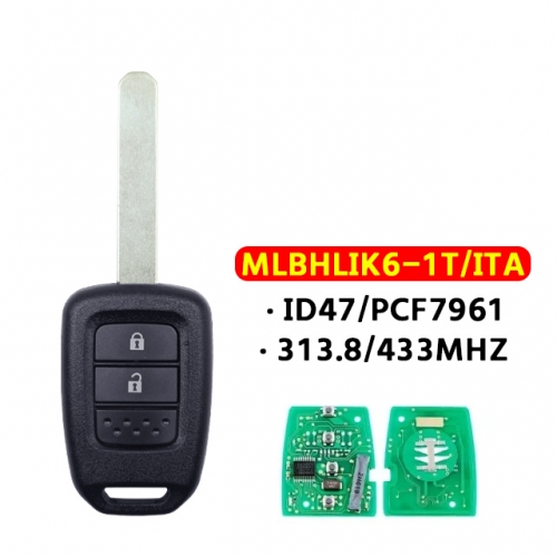 MLBHLIK6-1T Remote Key For Honda CRV HR-V 2Button 313.8/433Mhz