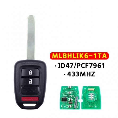 MLBHLIK6-1T Remote Key For Honda CRV HR-V 2+1Button 434Mhz