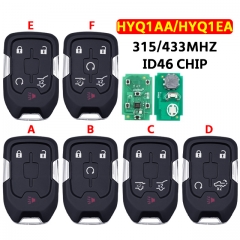 3/4/5/6Buttons Remote Control Key 315/433Mhz For Chevrolet GMC FCC：HYQ1AA/HYQ1EA