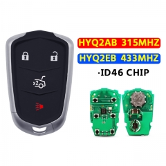 HYQ2AB/HYQ2EB 4 Buttons Remote Car Key Fob 315/433Mhz ID46chip for Cadilac ATS XTS 2015 2016 2017 2018 2019 CTS 2014-2018 Smart Car Key