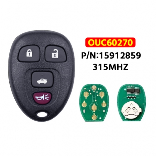 OUC60270 3+1 Buttons New Remote Start Keyless Entry Key Fob Clicker Control For Chevrolet Impala 2006-2013 15913421