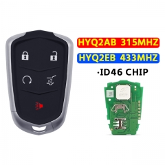 5 Buttons(SUV) Remote Smart Car Key For T-Cadillac Escalade ESV ATS CTS SRX XTS 315/433MHZ HYQ2AB HYQ2EB ID46