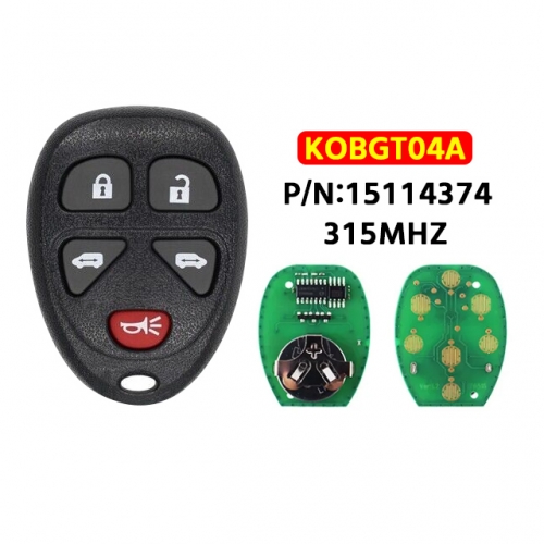 KOBGT04A 5+1Buttons Remote Car Key For KOBGT04A 15114376 315Mhz For Chevrolet HHR Uplander For Buick Terraza Car Keys