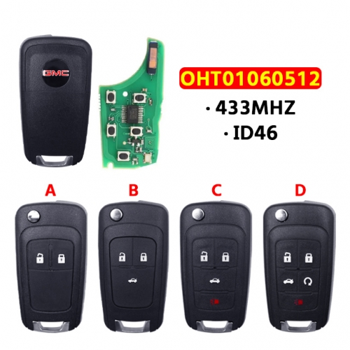 2/3/4/5 Buttons Remote Car key Fob For Chevrolet OHT01060512 433Mhz For GM Aveo Cruze Orlando With ID46 Chip