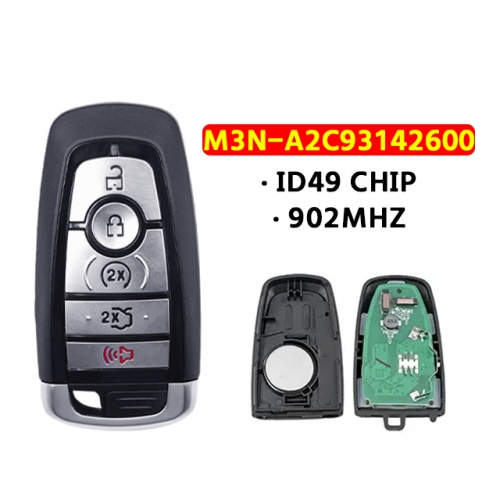 902mhz Car Remote Key for Ford Fusion Expedition Explorer Edge Mustang 2017-2019 Smart Car Key ID49 Chip M3N-A2C93142600
