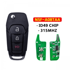 Flip Remote Key Fob 2+1 Buttons 315Mhz N5F-A08TAA ID49 For Ford S-MAX GALAXY MONDEO Mk2 Mk7 Explorer Ranger