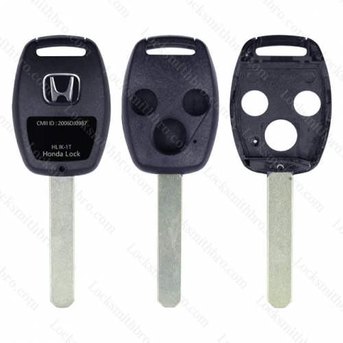 LockSmithbro 3 Button Honda Remote Shell No Button Part Without Chip Place With Logo