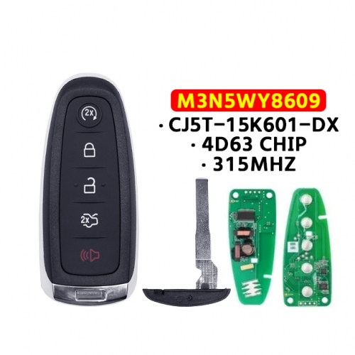 5Button remote key For Ford Foucs C-max Maverick Escape 2013-2018 M3N5WY8609 CJ5T-15K601-DX 315MHz 4D63 chip  HU101 Blade