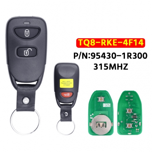 2+1Buttons Remote Key 433Mhz TQ8-RKE-4F14 for T-Hyundai Accent 2014 2015 2016 2017  PN: 95430-1R300