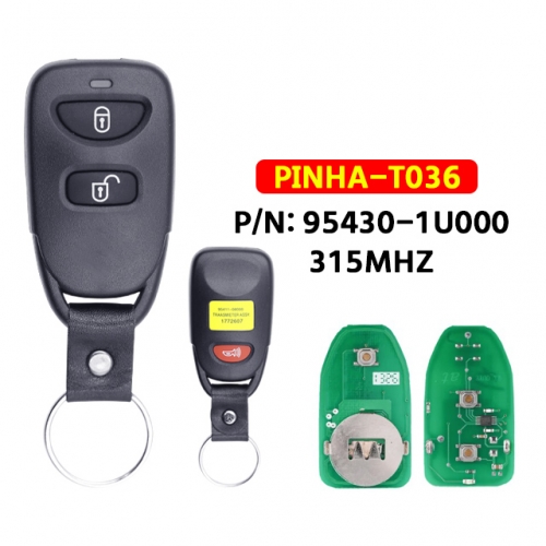 2+1 Buttons Remote Key 315MHz ,FCC ID: PINHA-T036  for Kia Sorento Rio 2009 2010 2011 2012 2013   P/N: 95430-1U000