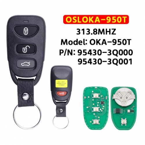 4 Buttons Remote key 313.8Mhz OSLOKA-950T for T-Hyundai Sonata 2011 2012 2013 2014 2015  95430-3Q000, 95430-3Q001